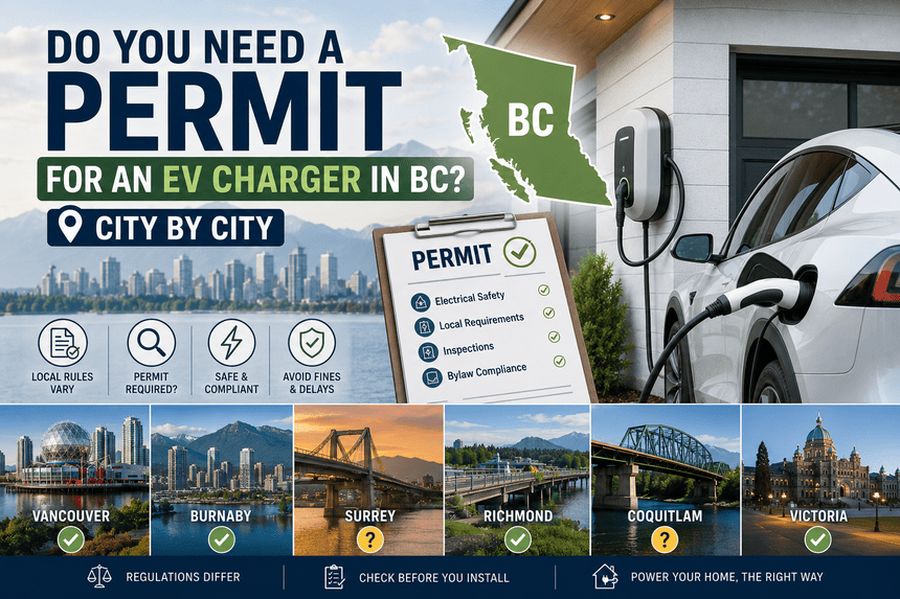 Do you need a permit for an EV charger in BC? City by city